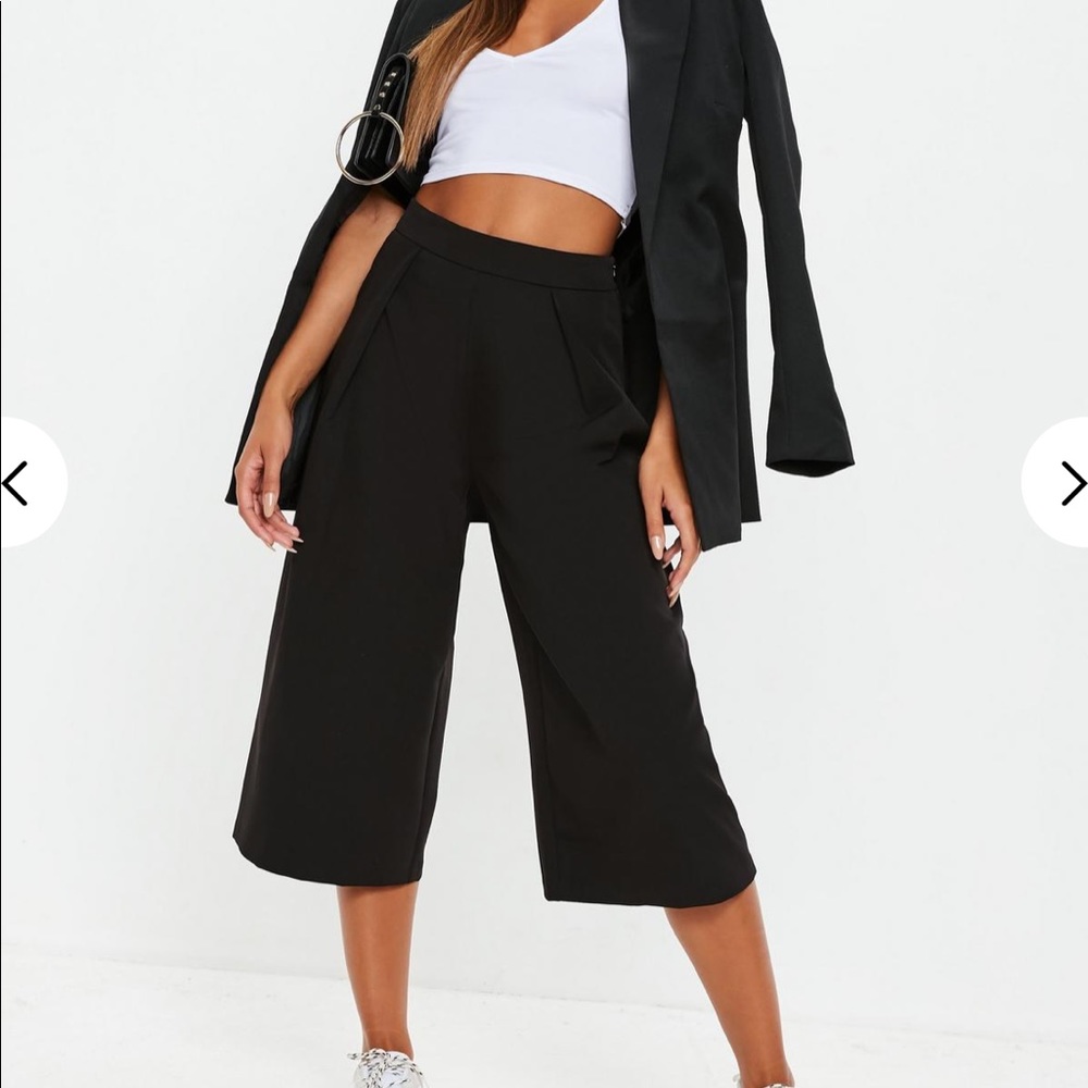 Petite black midi social pants